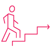 Person climbing stairs